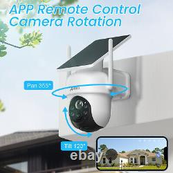 Système de caméra de sécurité sans fil alimenté par batterie solaire WiFi IP extérieur à domicile avec audio