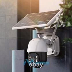 Système de caméra de sécurité sans fil alimenté par batterie solaire pour l'extérieur de la maison avec audio IP Wifi.