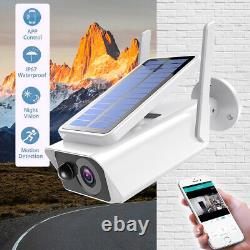 Système de caméra de sécurité sans fil alimenté par l'énergie solaire pour l'extérieur de la maison avec audio IP Wifi