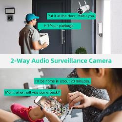 Système de caméra de sécurité sans fil pour la maison à batterie de 4MP avec vision nocturne en couleur