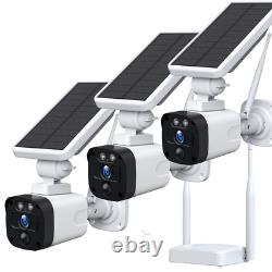 Système de caméra de sécurité sans fil pour la maison alimenté par l'énergie solaire, caméra 4MP PIR Wifi avec batterie