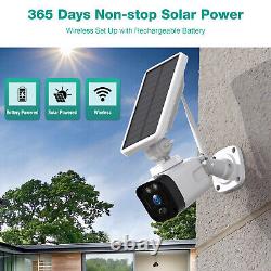 Système de caméra de sécurité sans fil pour la maison alimenté par l'énergie solaire, caméra 4MP PIR Wifi avec batterie