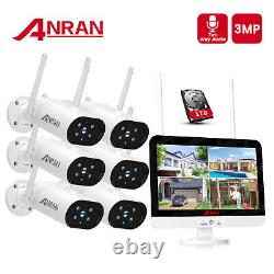 Système de caméra de sécurité sans fil pour la maison en extérieur 1080P 8CH NVR 1TB avec écran 13'