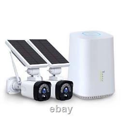 Système de caméra de sécurité sans fil solaire 4MP pour la maison avec caméras Wifi extérieures + station de base