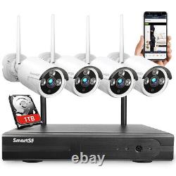 Système de caméras de sécurité SmartSF sans fil pour l'extérieur avec audio, wifi, CCTV à domicile, NVR 8CH 2MP