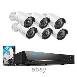 Système de caméras de sécurité domestique Reolink 8CH 5MP, 6pcs filaires 5MP extérieures