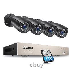 Système de caméras de sécurité extérieures ZOSI 5MP Lite 8CH DVR 1080P avec disque dur 1TB