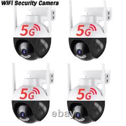 Système de caméras de sécurité sans fil 4x intelligentes en plein air avec vision nocturne Wifi 5G Cam 1080P.