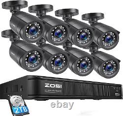 Système de sécurité DVR ZOSI H.265+ 5MP Lite 8CH DVR Caméra CCTV 1080P Vision nocturne