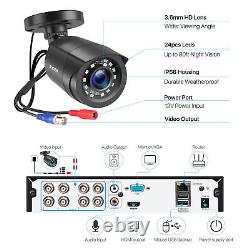 Système de sécurité à domicile ZOSI H.265+ 8CH 5MP Lite HDMI DVR 1080P Caméra CCTV Extérieure