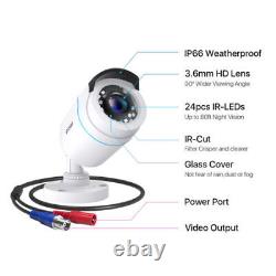 Système de sécurité à domicile avec caméra CCTV extérieure ZOSI H.265+ 8CH 5MP Lite DVR 1080P