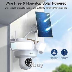 Système de sécurité à domicile sans fil Wifi alimenté par batterie solaire avec caméra panoramique/inclinaison extérieure