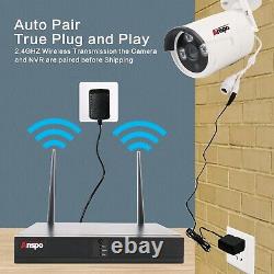 Système de sécurité caméra HD sans fil Anspo 8CH 960P pour l'extérieur de la maison avec réseau WIFI NVR et kit de vidéosurveillance CCTV.