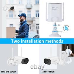 Système de sécurité sans fil extérieur avec caméra et NVR 4CH de 128 Go, kit de surveillance à domicile