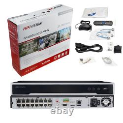 Système de vidéosurveillance Hikvision 16CH 16PoE NVR Kit de caméras IP Dome 8MP Sécurité domestique Lot