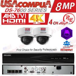 Système de vidéosurveillance Hikvision 4K 8MP 4CH avec caméra IP PoE Dome 4MP, sécurité à domicile, IR30m Lot