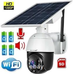 Wifi Ip Ptz Camera 1080p Hd Solar Power Security Outdoor Cctv Night Vision Dome