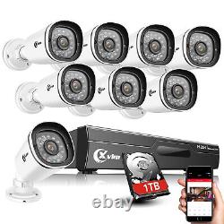 XVIM 1080p Outdoor Home Night Day Security Camera System 1tb Dvr Night Vision