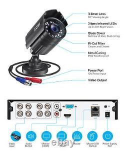 ZOSI H. 265+ 5MP Lite DVR 1080P Système de caméra de sécurité à domicile Kit CCTV Vision nocturne