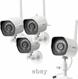 Zmodo 1080p Wifi Intérieur/extérieur Caméras De Sécurité Maison Avec Vision Nocturne 4-pack
