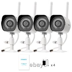 Zmodo 1080p Wifi Intérieur/extérieur Caméras De Sécurité Maison Avec Vision Nocturne 4-pack