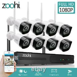 Zoohi 8ch 1080p Outdoor Wireless Security Camera System 1080p Wifi Nvr Accueil Cctv