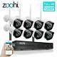 Zoohi 8ch 1080p Système De Caméra De Sécurité Sans Fil Avec Vision Nocturne Hdmi Kits Nvr