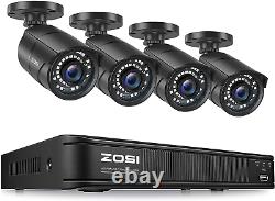 Zosi 1080p 8ch Poe Nvr 2mp Outdoor Home Caméra De Sécurité Réseau Ip Système Cctv