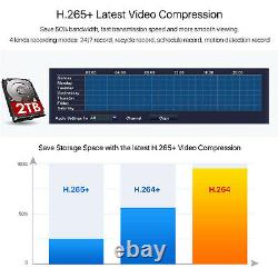 Zosi 16 Channel H. 265+ 1080p Home Dvr Hard Drive 2tb Pour Le Système De Caméras De Sécurité