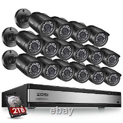 Zosi 16ch H. 265+ Hdmi Dvr 1080p Système Extérieur De Caméra De Surveillance À Domicile