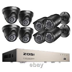 Zosi 5mp Lite 8ch Dvr 1080p Système De Caméra De Sécurité Extérieur H. 265+ Accueil Vidéosurveillance Kit