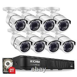 Zosi H. 265+ Hd 1080p Caméra De Sécurité D'intérieur Système Dvr D'extérieur Vision Nocturne 0-2tb