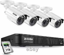 Zosi Home Caméra De Sécurité Système H. 265+5mp Lite Dvr 1080p Caméra Extérieure 1 To Hdd